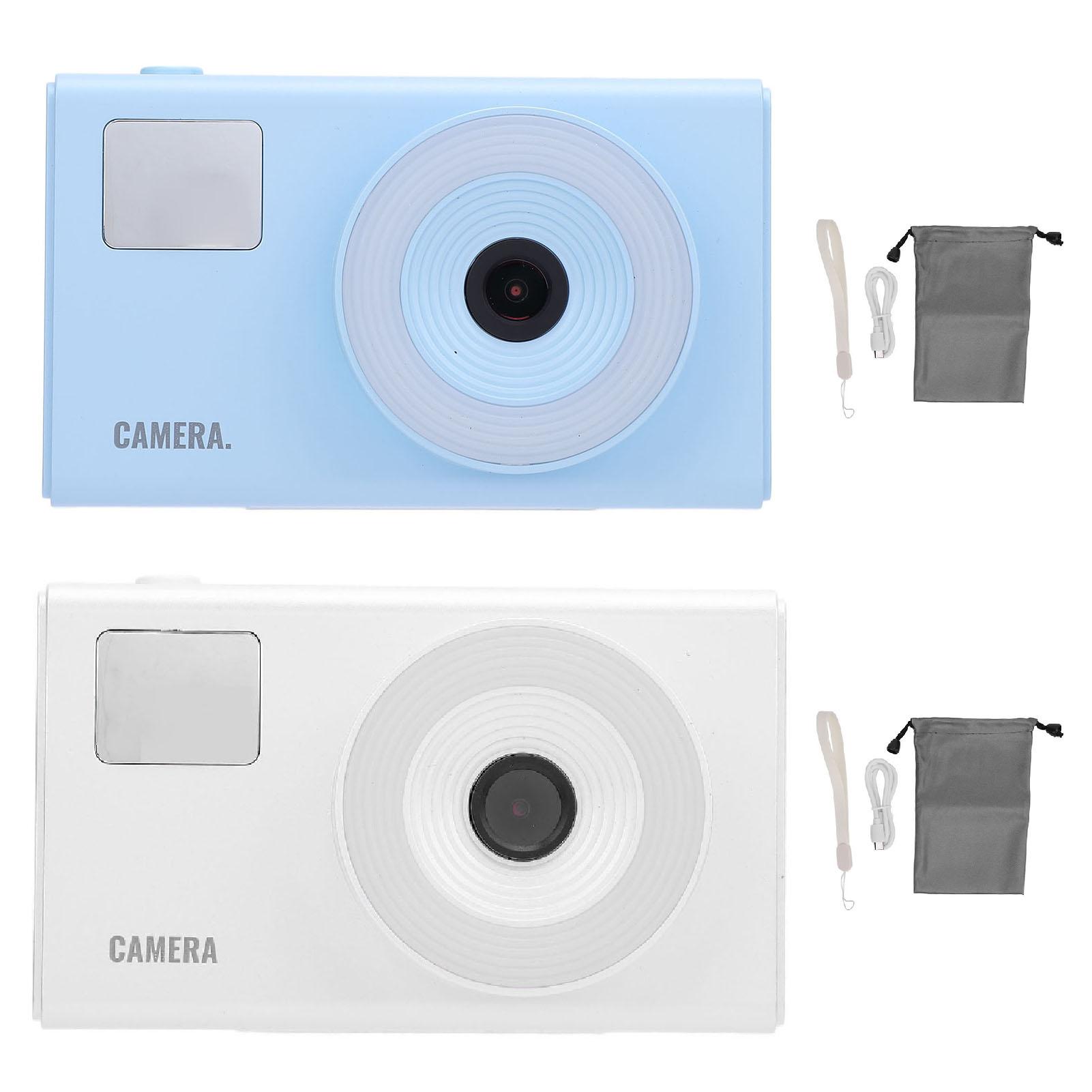 

4K Digital Camera 48MP HD 16x Zoom WDR Stabilization Music Beauty Retro Compact Camera with Fill Lig Blue