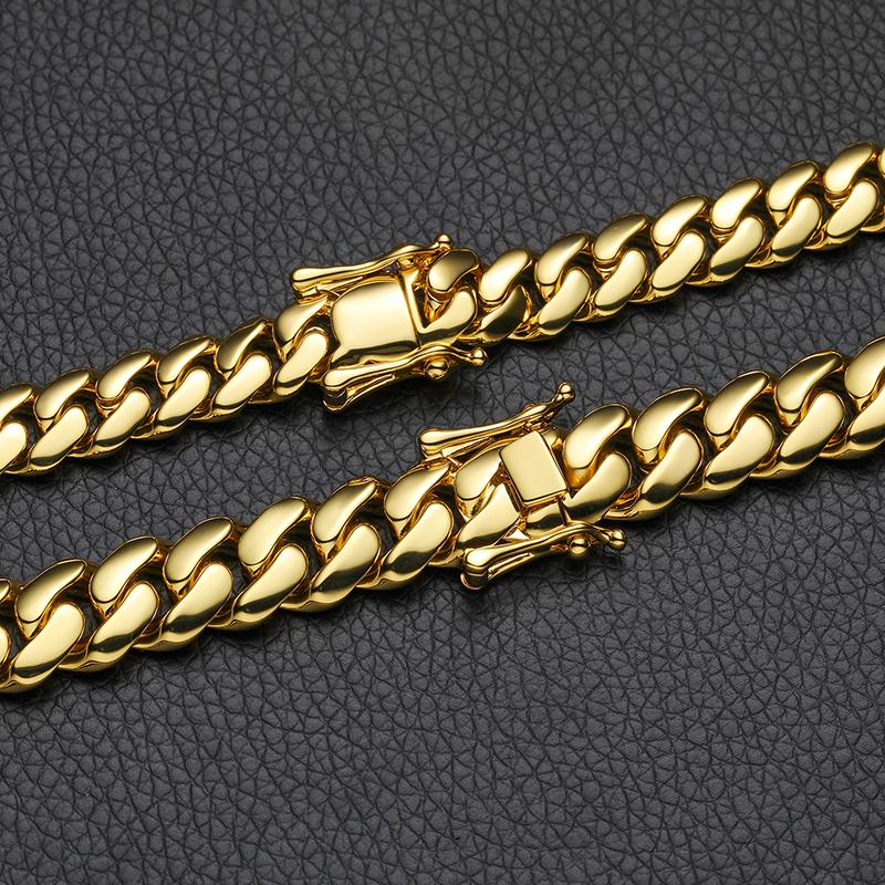 22mm Iced Out Cuban Link Chain Necklace 18K Gold Plated Solid Copper Miami Hip Hop Jewelry With Certificate