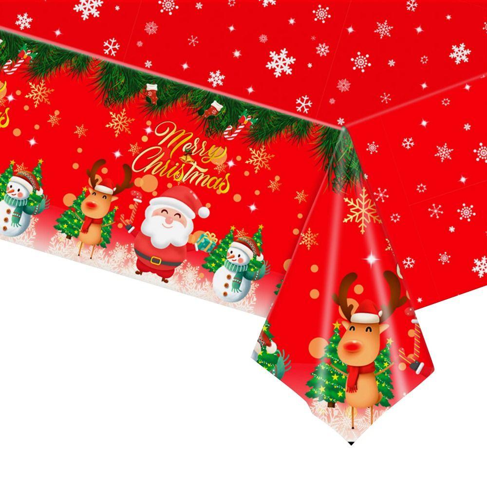 137x274cm Decor de masă de Crăciun Veselă de Crăciun de unică folosință Față de masă de Crăciun Anul Nou 2024