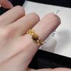 Gold Plated Tiger Eye Zircon Ring: Elegant, Retro Hand Jewelry