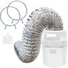 3 in 1 Dryer Lint Trap Kit with Vent Hose Washer Exhaust Duct Collector  Household