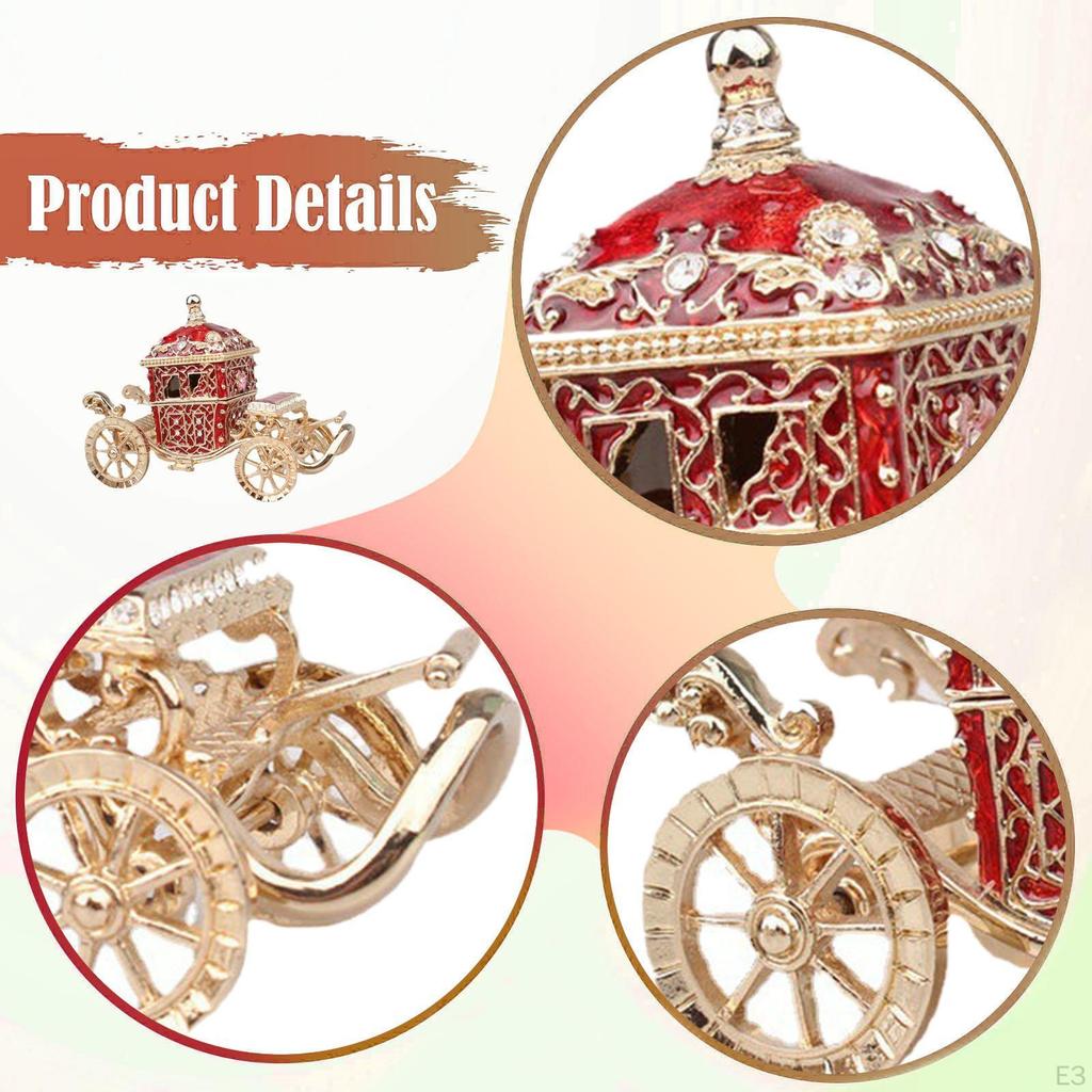 Carriage Jewelry Box Decor Holder Keepsake Organizer for Dresser Anniversaries Desktop