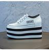 Fashion Fashionable Women's White Wedge Casual Shoes Spring Autumn New Arrival with Thick-soled Platform and Internal Height Increase