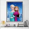Disney Pittura con Diamanti Elsa e Anna Tema Amore Fraterno Illustrazione Carina Fai da Te Mosaico di Strass Kit Punto Croce Ricamo Regalo Decorazione Casa