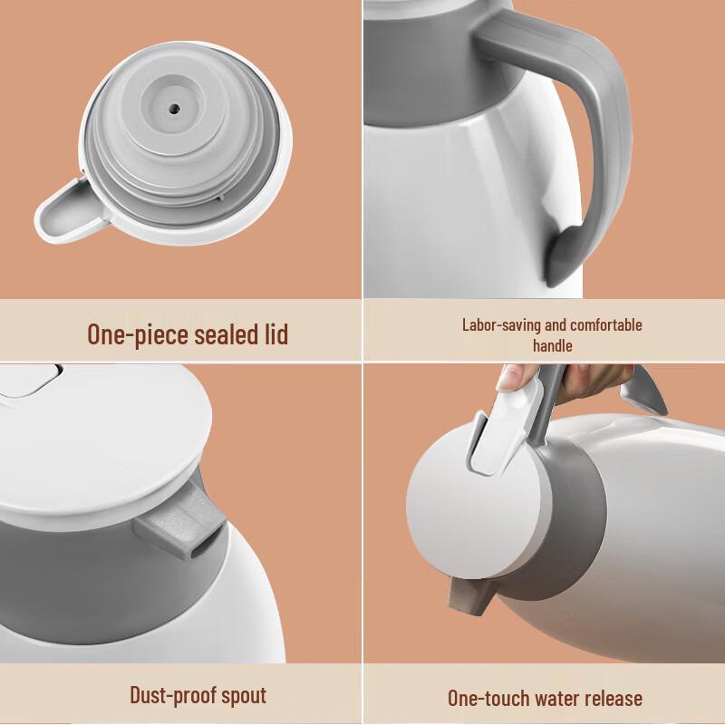 Large Capacity Glass-Lined Thermos Flask for Dormitory Use - Ideal for Hot Water and Tea