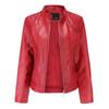 Giacca in pelle da donna alla moda, con colletto alto, in pelle PU, giacca in pelle da donna, cappotto in pelle da donna