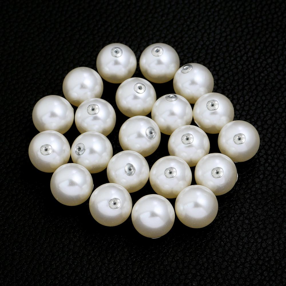 

20pcs/lot Balls Hole Diameter 1mm Silver Color Round Artificial Pearl Brooch Backs Stoppers Brooch Pins Jewelry Findings 10mm