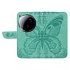 For Xiaomi 15 Ultra Case Butterfly Pattern PU Leather Folio Flip Phone Cover -  Green