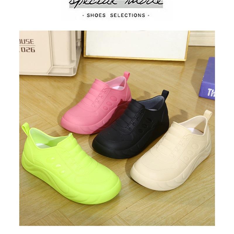 Damen Modische Outdoor Bequeme Leichte Rutschfeste Regenstiefel Küche Baustelle Dicksohlige Gummischuhe