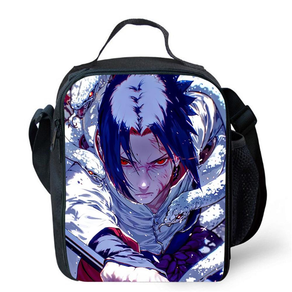 NARUTO Anime Cartoon Kids Insulated Thermal Lunch Bag, Lightweight Portable Children Picnic Tote Bag for Boys & Girls Age 5-11