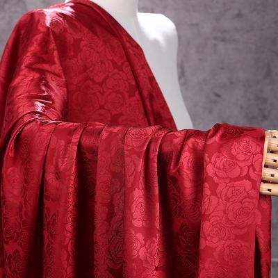 Wide 150cm Rose Jacquard Fabric for Needlework Cheongsam Dress Pajamas Costume Diy Sewing Soft Micro Elastic Cloth