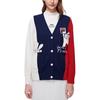 Fila CNY Bunny Collaboration Series Pattern Print V-Neck Knit Sweater Women Sweater Smoky-Blue F11W319407F-DB