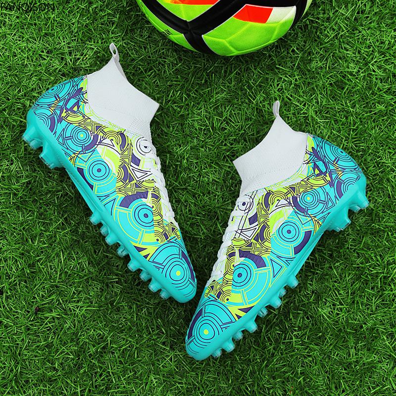 Unisex Football Shoes Long-nails Graffiti Training Artificial Captain Outdoor Sports Training Boys Football Shoes for Kids