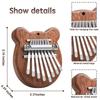 8 Key Mini Kalimba Thumb Piano, Portable Solid Wood Finger Piano for Beginners | Pocket-Sized Musical Instrument Gift with Case
