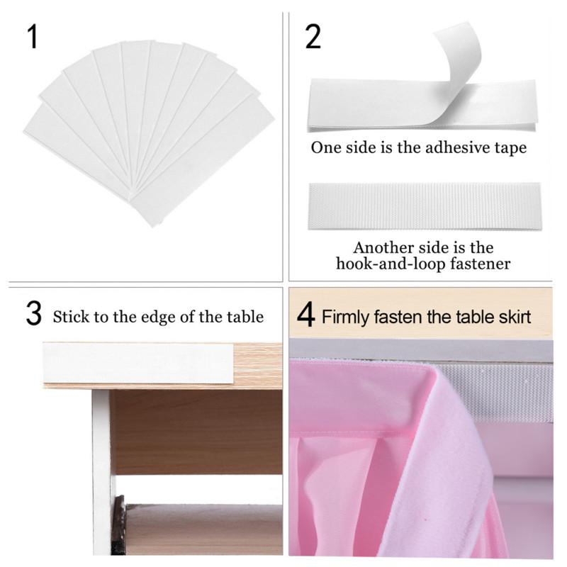 5 Layers Gradient Pink Chiffon Wave Table Skirt for Wedding Party Supplies