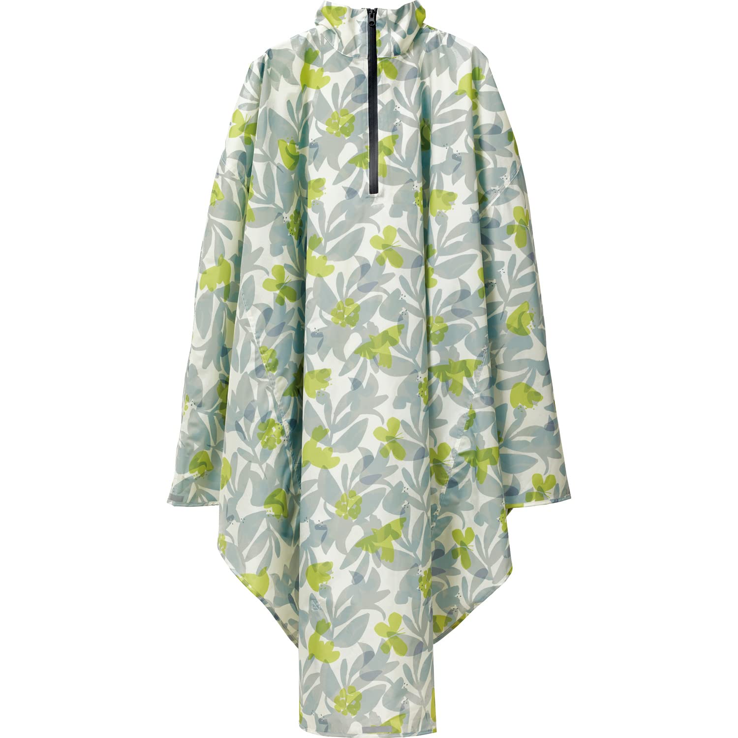 

Rain Poncho Botanical Garden Gray Cycling Raincoat Poncho with Clip Reflector for Commuting to School Stylish and Cute for Women [World Party]