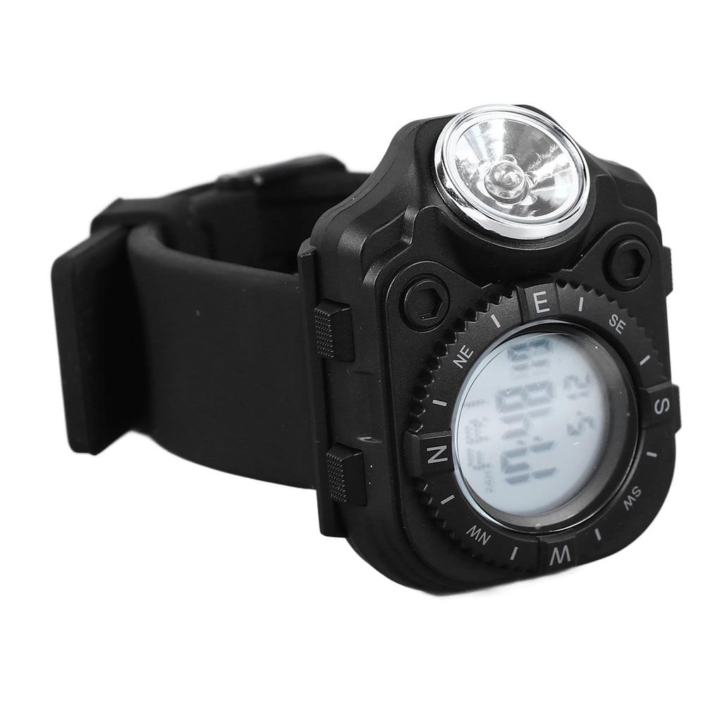 Smart Watch for Men with LED Flashlight 30M Waterproof Backlight EL Luminous Dual Time Display LED Wristlight Watch for