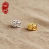 S925 Sterling Silver Hollow Coin Spacer Beads for DIY Bracelets and Necklaces - Gold Plated for Wealth and Luck.