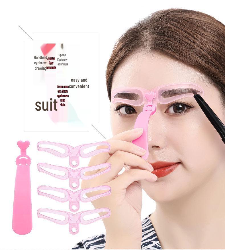 Three-Generation Eyebrow Kit: Handheld 3D Stencil with 4 Styles & 8 Shapes for Easy Trimming.