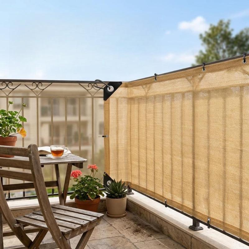 1pcs Encrypt Thicken Balcony Privacy Fence Net Courtyard Sun Protection Net Used for Outdoor Terrace Carport Party Canopy Multi Functional Mesh Fabric