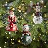 Personalized Xmas Tree Pendant 2 Pcs 2D Flat Christmas Ornament, Cute Santa Snowman Reindeer Hanging Indoor Car Accessories Decoration with