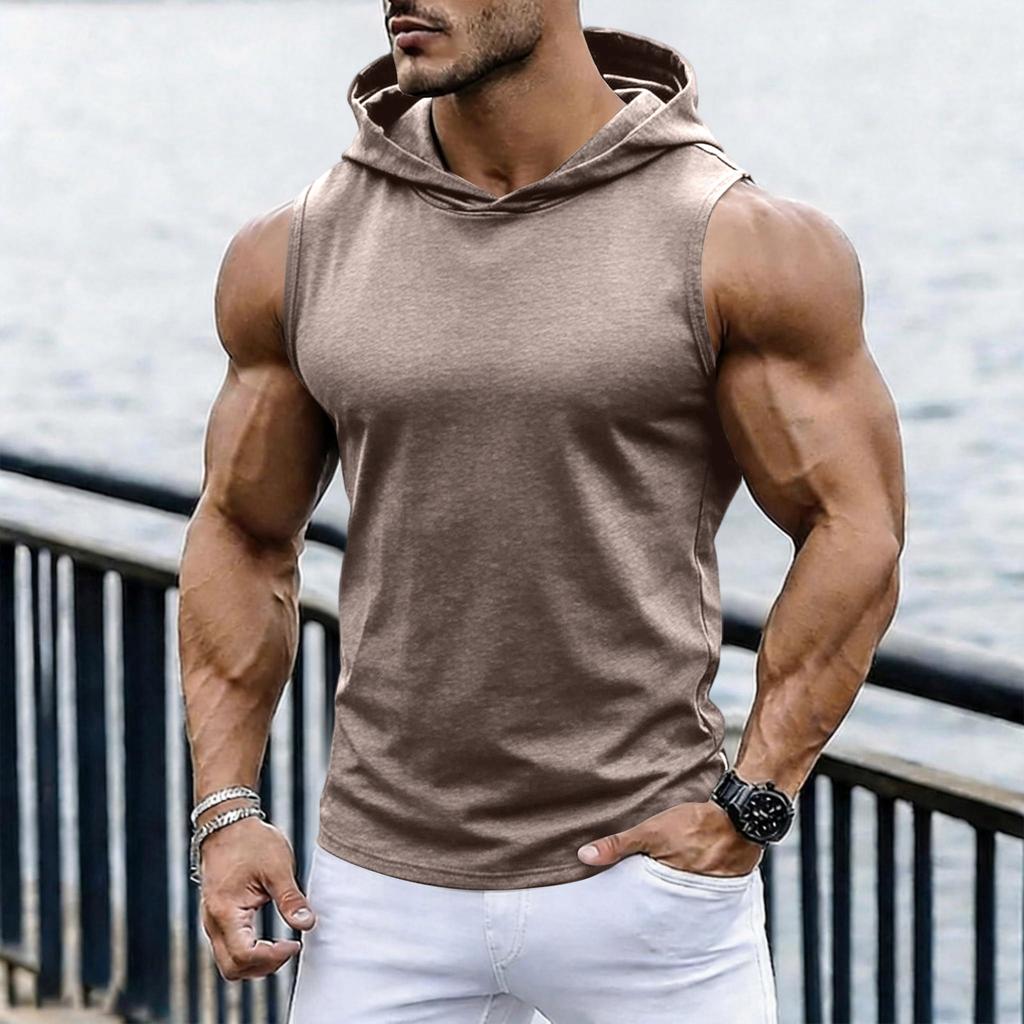 Men's Casual Fashion Sleeveless Hooded Tops | Lightweight Summer Hooded Tank Tops