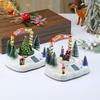 Resin Rotating Seesaw Music Box Snow Scene With Christmas Decor For Holiday Gifts And Ornament Display
