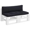 VidaXL Pallet Cushions 2 Pcs Checkered Pattern Black Oxford Fabric 360938