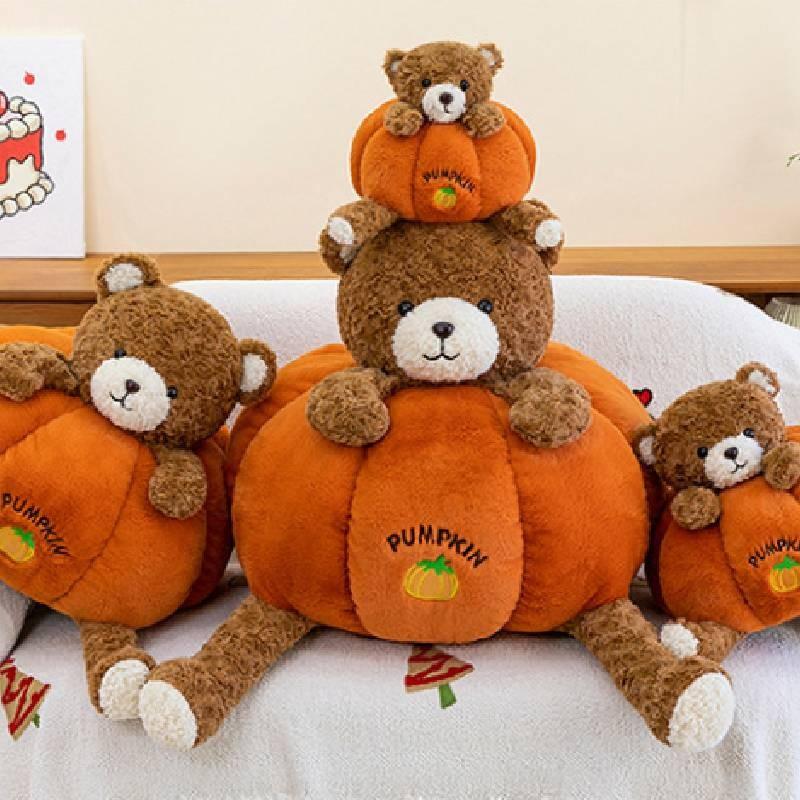 Pumpkin Bear Plush Toy Bedroom Decoration Sofa Cushion Birthday Gifts Halloween