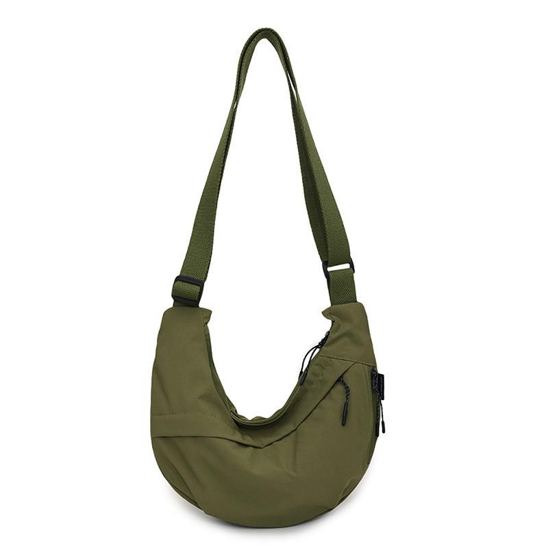 Simple Nylon Crossbody Bag With Inner Zipper Compartments For College Students