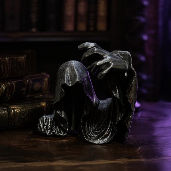 Personalized Gifts for Dark Style Lovers 3D Printed Faceless Cloak Figurine, Mysterious Hooded Reaper, Gothic Detailed Texture Desktop Figures Statue,