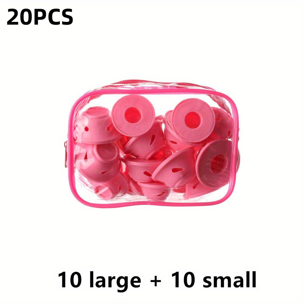 

20 шт. силиконовых бигуди для волос, формы гриба и колокольчика, без повреждений для нормальных волос женщин, удобный для ленивых инструмент для укладки во сне, инструмент для завивки волос, сделай сам 20pcs(10L+10S） ярко-розовый