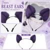 Furry Animal Ear Headband Plush Cosplay Accessory for Halloween Party