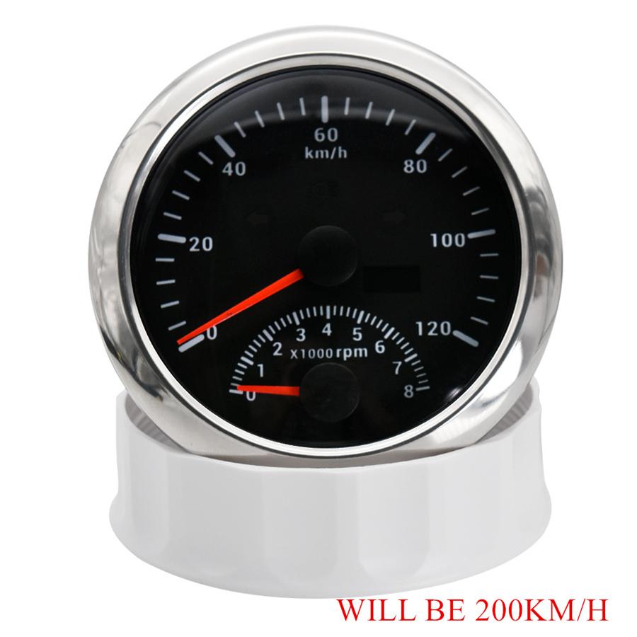 85mm Digital Car Cargo Boat GPS Speedometer 0-200km / h 8000rpm Tachometer for Car Boat ATV 9-32V