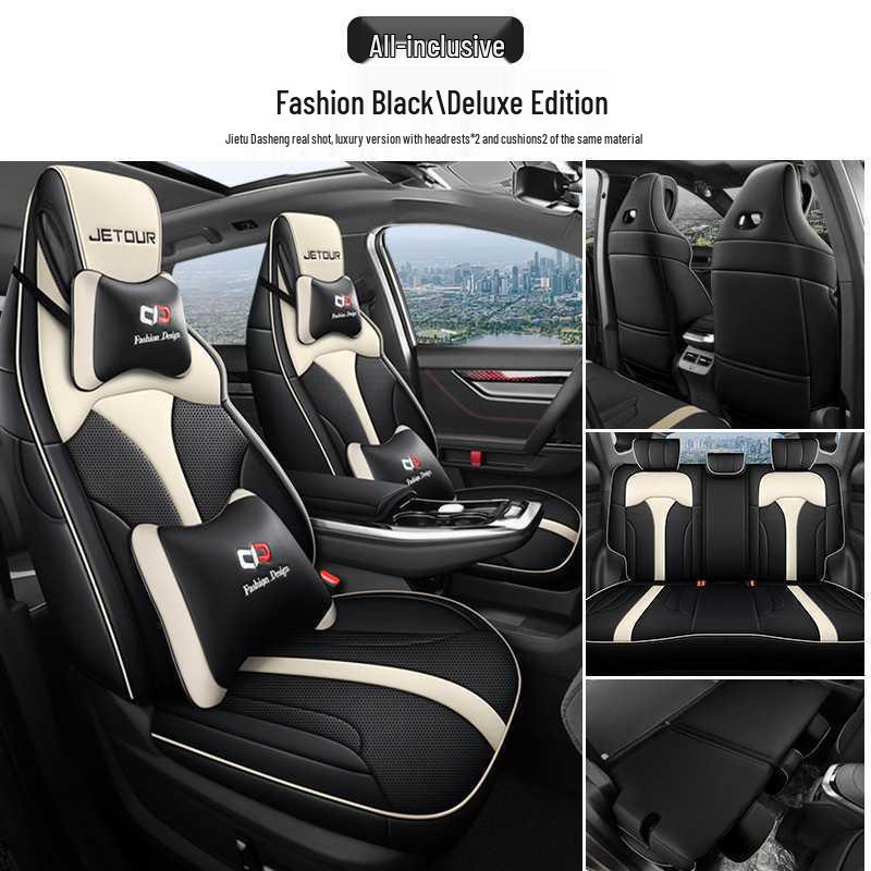 Premium Leather Car Seat Cushion - 24 Models for Five-Seater Fit, Cartoon Design, All-Season Use