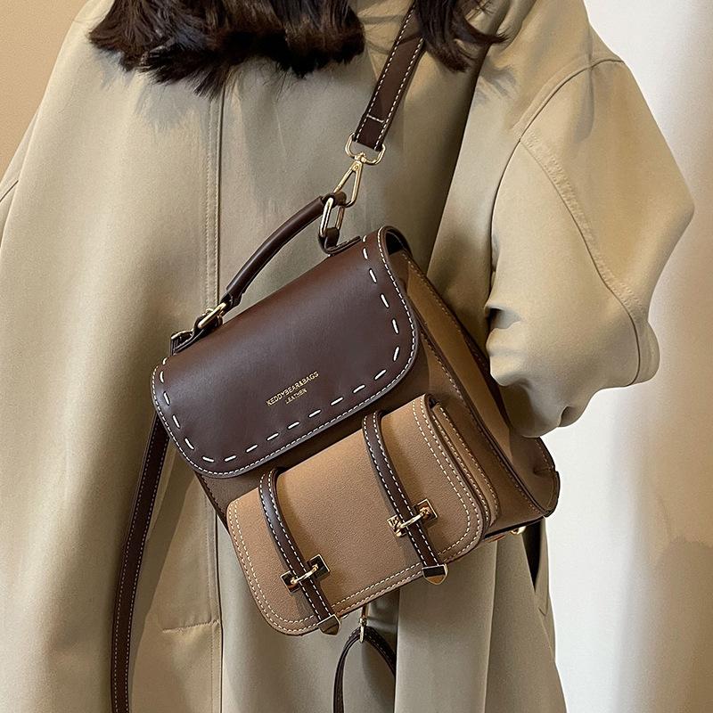 Niche design bag new fashion casual backpack women's handbag retro going out backpack