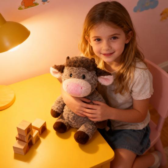 Highland Cow Plush Toy Weighted Stuffed Animal Soft Huggable Pillow for Stress Relief Comfort Cute Gift for Animal Lovers