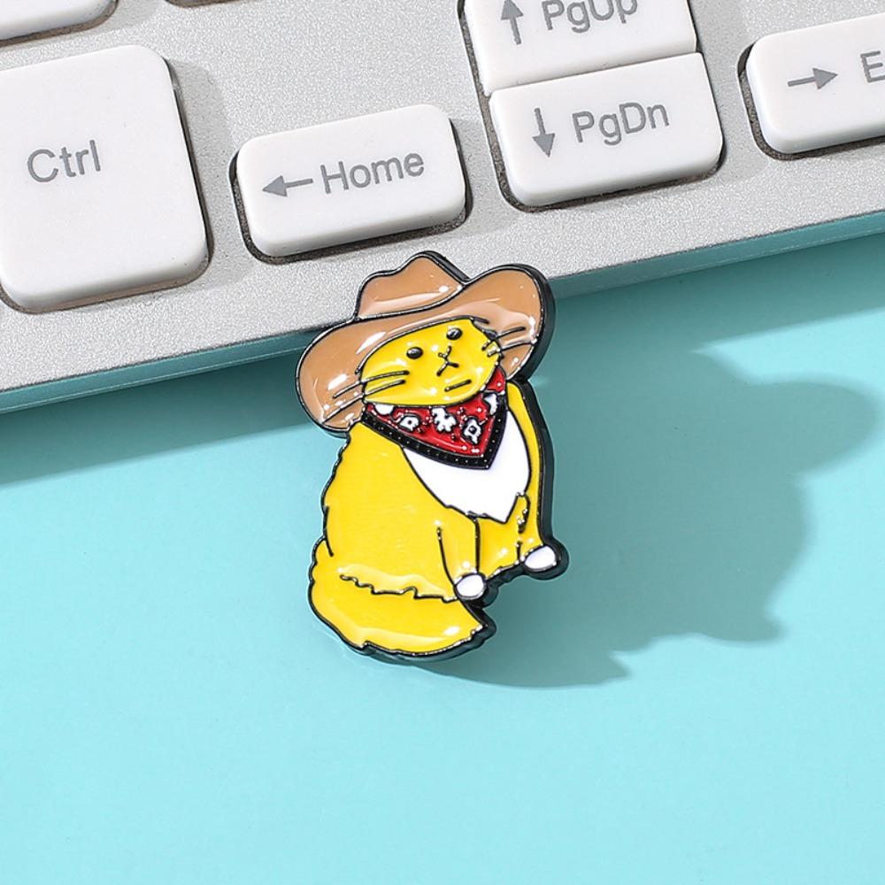 

Cowboy Cats Enamel Pins Metal Lapel Badges Funny Brooches Kids Friends