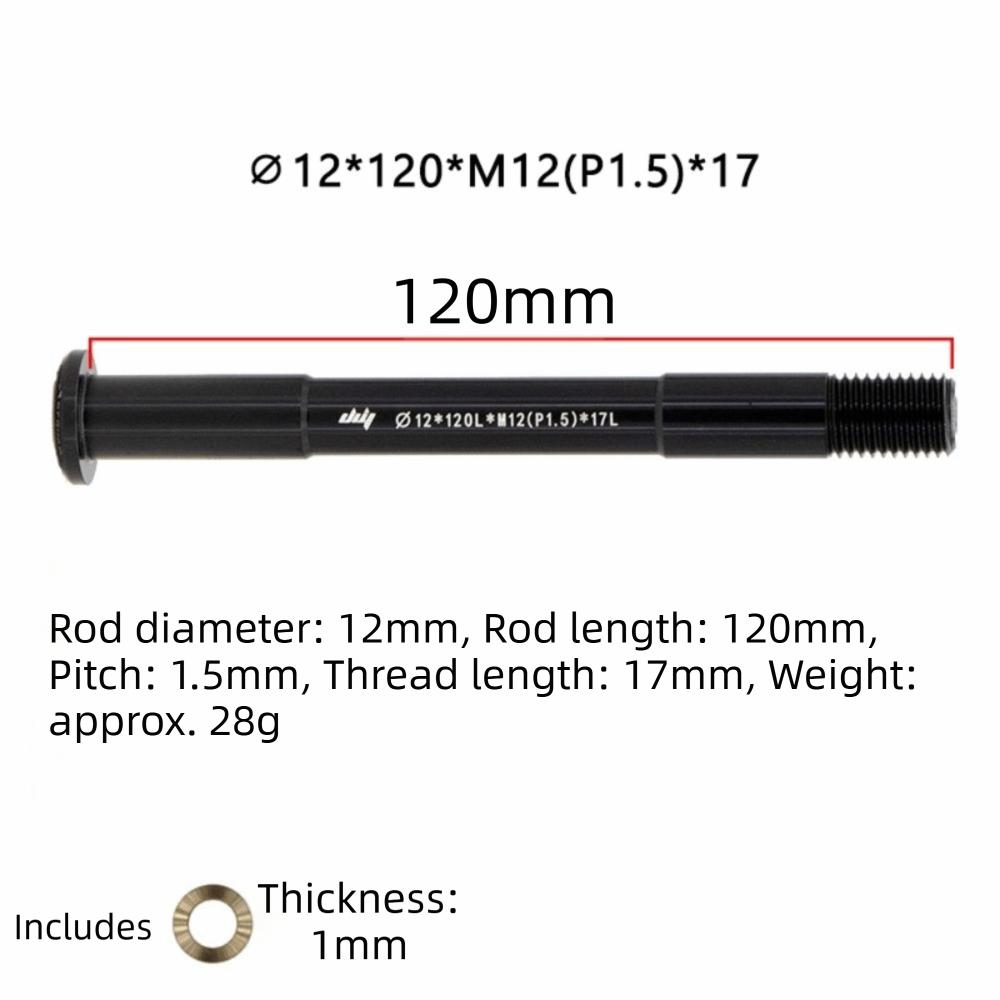 M12 Bicycle Thru Axle High Strength Bike Thru Axle Skewers Frame Fork Hub Replacement