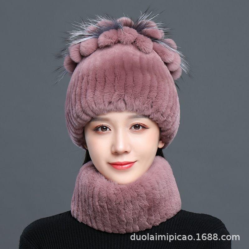 New Women's Warm Hats Warm Knit Hats for Fall and Winter Versatile Faux Fur Hats