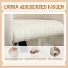 Silla de Escritorio Plegable con Funda de Aspecto Terciopelo, Silla de Oficina Regulable en Altura, Función de Inclinación, Blanco Crema