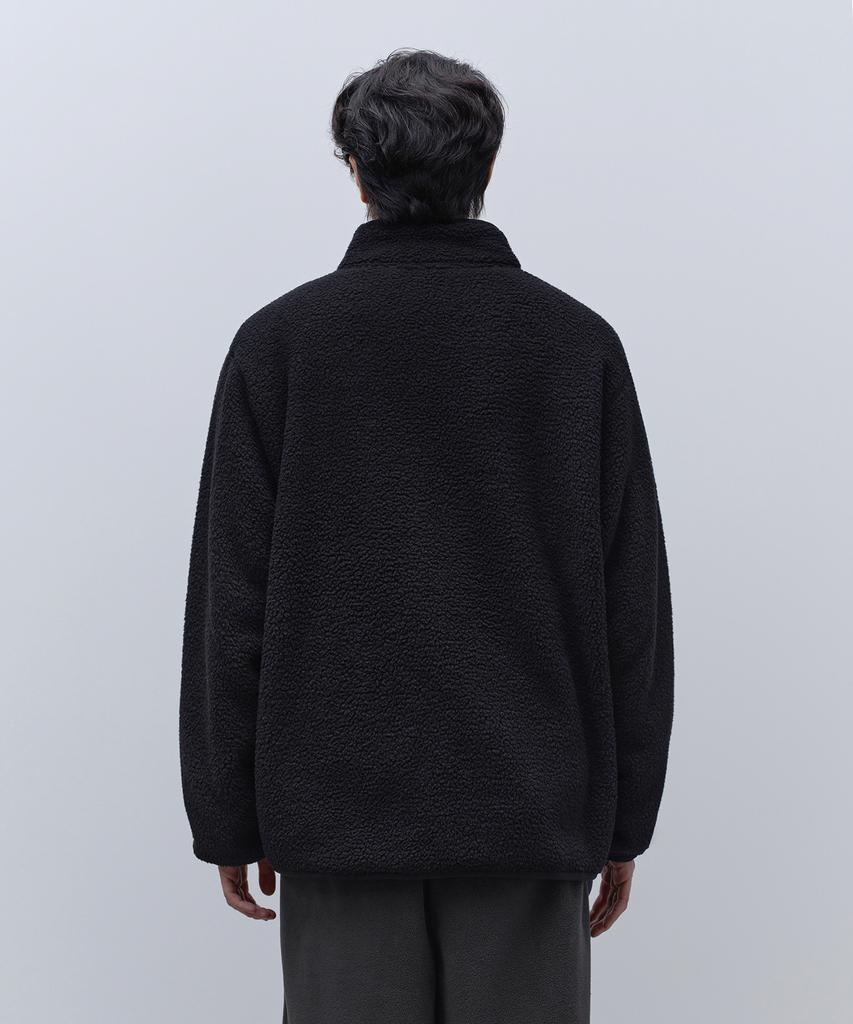 Musinsa Standard Essential Sherpa Fleece High-Neck Jacket [Black]