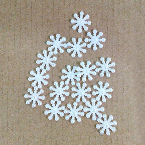 100Pcs Snowflake Decorations Attractive Wear-resistant Cute DIY Faux Pearl Decorations for Christmas