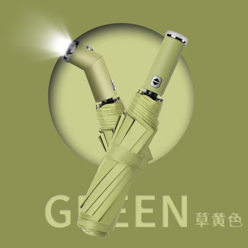 New LEDFlashlight Automatic Umbrella Dual-purpose Multi-functional Night High-intensity Windproof and Sun-proof Folding Umbrella