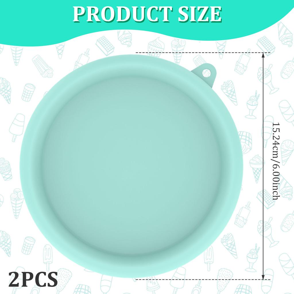 2Pcs Ice Cream Maker Lid for Mug 6 Inch Silicone Ice Cream Maker Mug Cover Reusable Ice Cream Maker Bowl Lid for Household