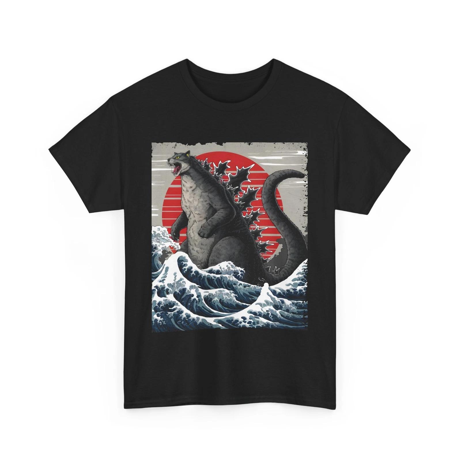 Catzilla Graphic Tee – Cool Cat Godzilla Mashup T-Shirt for Cat Lovers 2XL