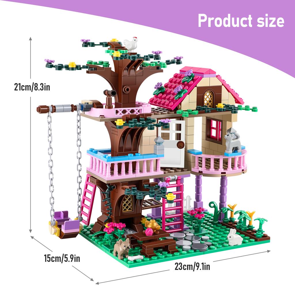 Non-Toxic City Tree House Summer Holiday Villa Castle Building Blocks Sets Figures Garden Street View Diy Toys For Kids Children Birthday Gift