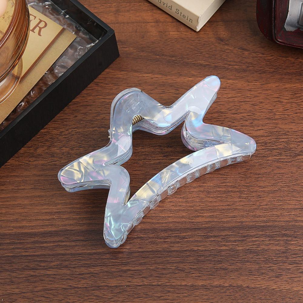 

PVC Hair Clip Starry Large Size Hair Grab Fashion Shark Clip Daily синий
