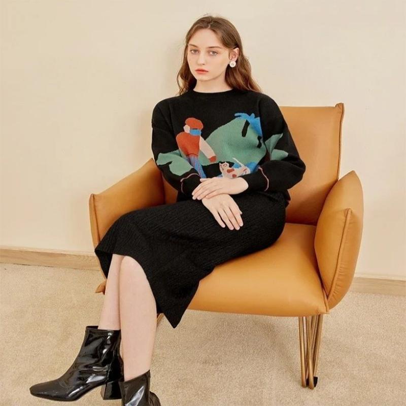 Sweter damski na jesień i zimę oraz aksamitny pogrubiony luźna podstawa Zimowy styl zagraniczny Modna odzież wewnętrzna