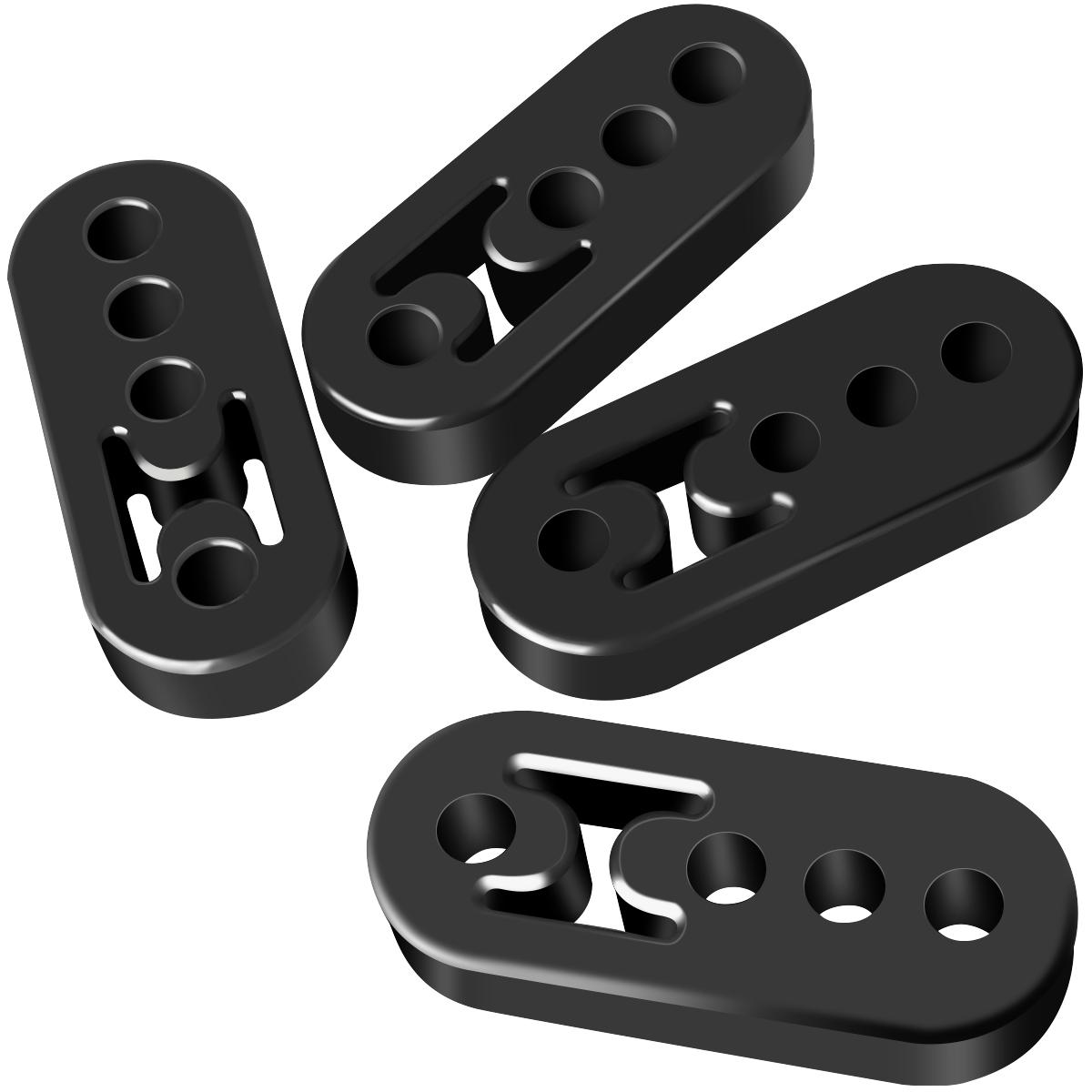 

4pcs 4 Hole Exhaust Pipe Hanger Rubber Exhaust Mount Bracket Shock Absorbent Heat-Resisting Exhaust Insulator Muffler Hanger чорний